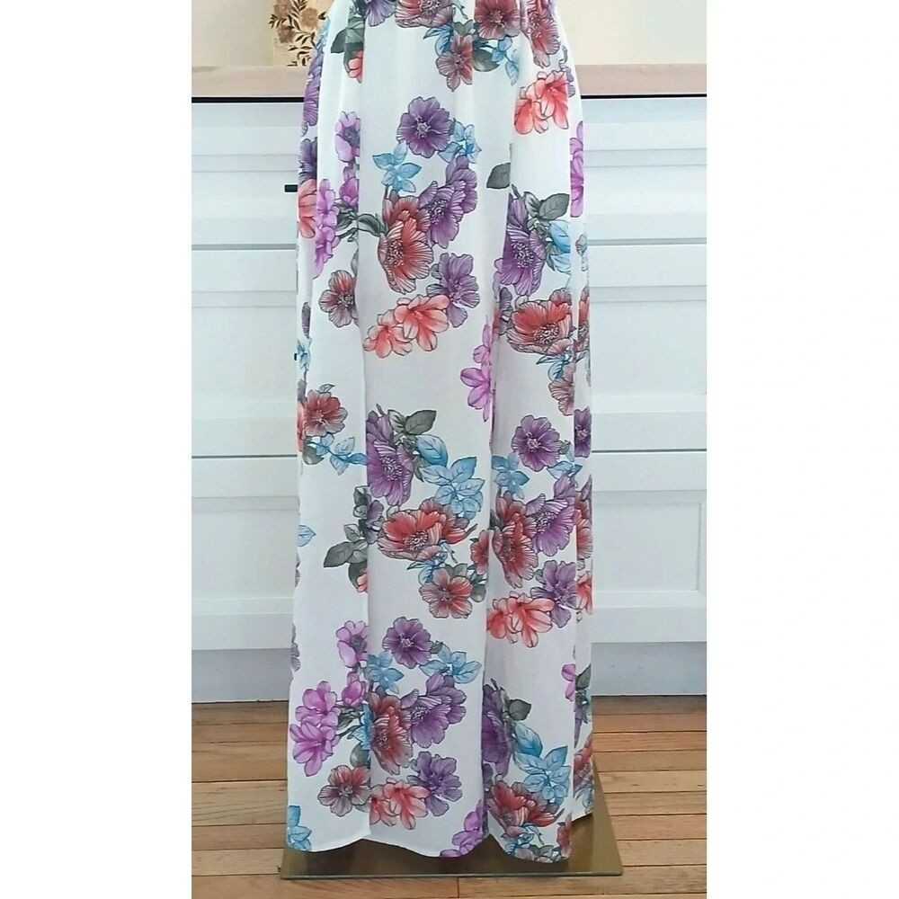Crystal Sky Maxi Dress Two Front Slits Cutout Back Beachy Boho Juniors Size 5 - Picture 9 of 15
